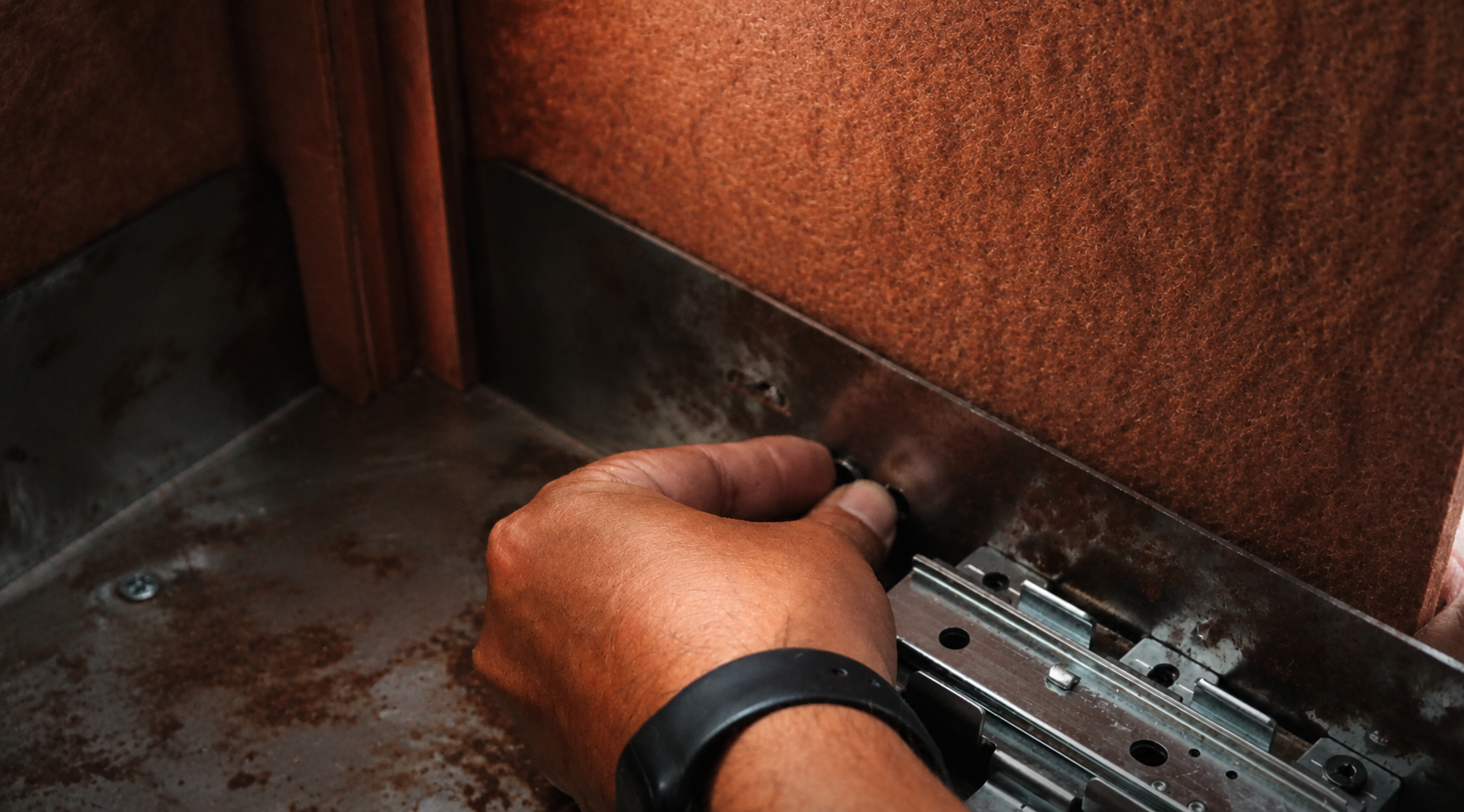 Precision sliding hardware and rail integration