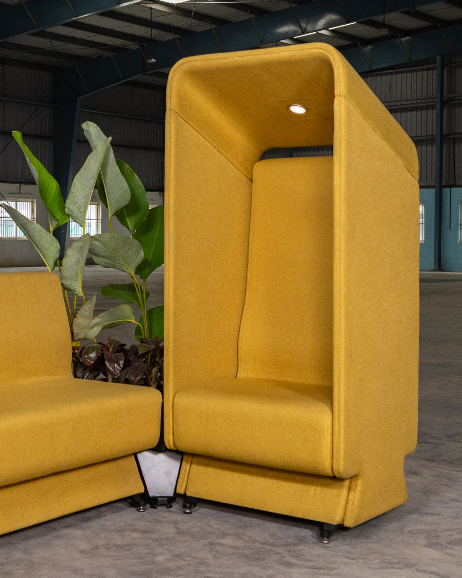 Attuny sync yellow acoustic high-back focus workstation pod
