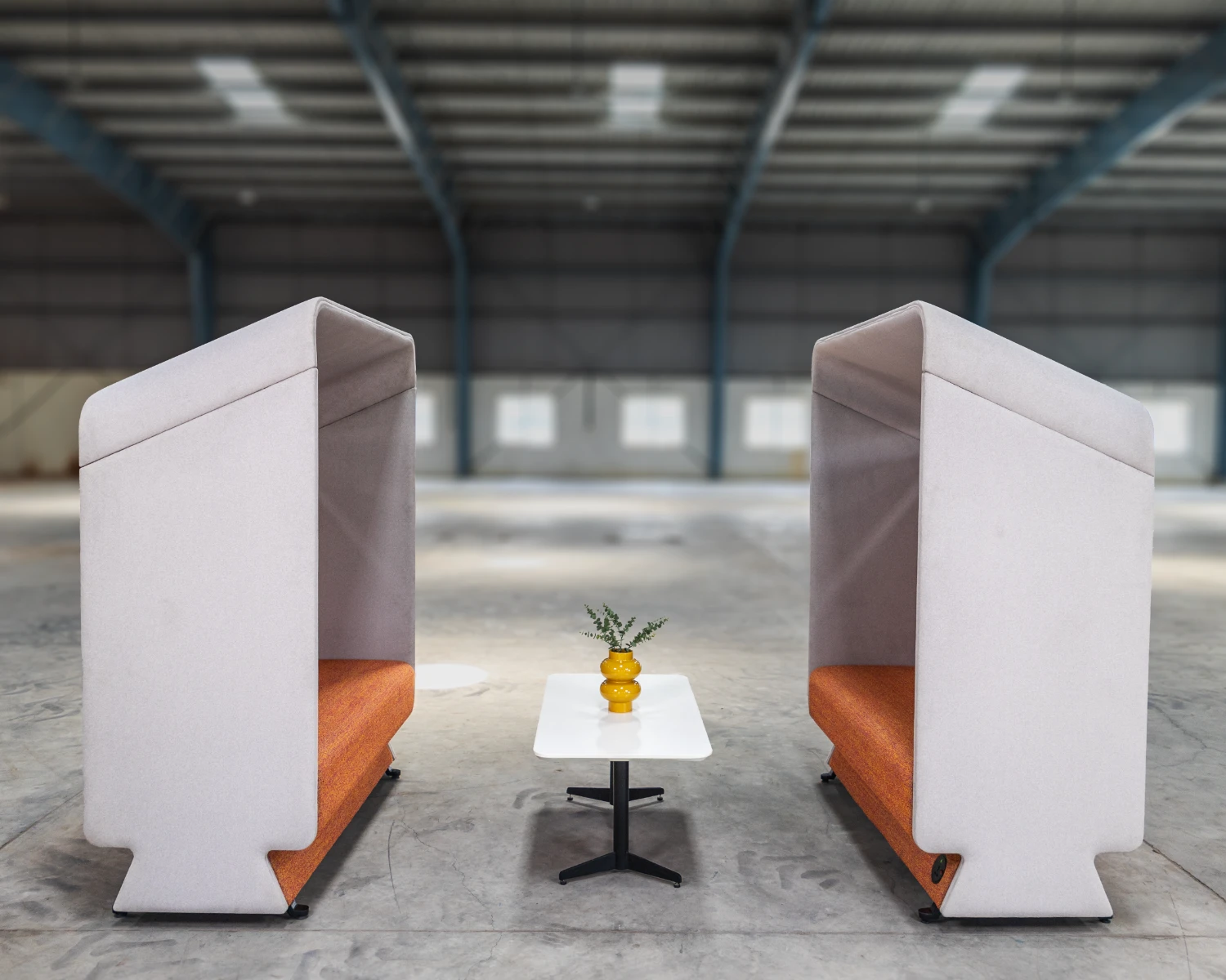 Attuny sync dual facing acoustic focus pods with collaboration table